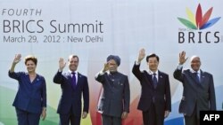 Heads of the BRICS countries at the grouping's summit in New Delhi in March, 2012.