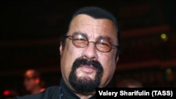 U.S. actor Steven Seagal attends the World Boxing Super Series cruiserweight final in Moscow on July 21.