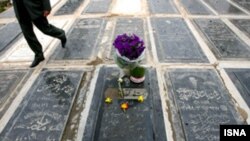 A grave at Behesht Zahra cemetery in southern Tehran