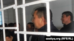 The accused in the Aqtobe courtroom on December 14.