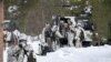 Finnish hunter soldiers attend training with Swedish units as part of NATO's Nordic Response exercise in Hetta, Finland, in March.