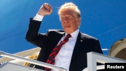 U.S. President Donald Trump arrives to attend the G7 summit in Quebec on June 8.