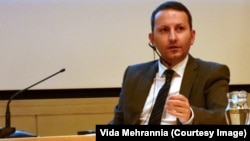 Iranian-Swedish academic Ahmadreza Djalali, who has been sentenced death, is shown during a court appearance.