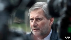 EU enlargement commissioner Johannes Hahn (file photo)