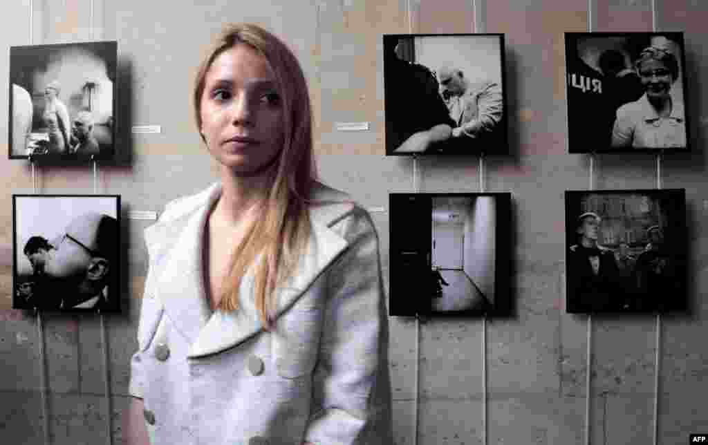 Yevhenia Tymoshenko,Yulia&#39;s daughter, attends an exhibition about her mother&#39;s case in Paris in June 2012.