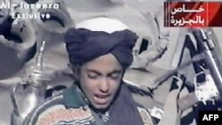 Hamza bin Laden recites a poem praising Taliban leader Mullah Mohammad Omar in a video broadcast by Al-Jazeera on November 7, 2001. 