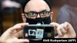 Kirill Serebrennikov attends a court hearing in Moscow on June 22.