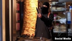 Other images mock "Jihadi John" directly, such as this photoshopped picture that shows the British militant using his knife to make a kebab.