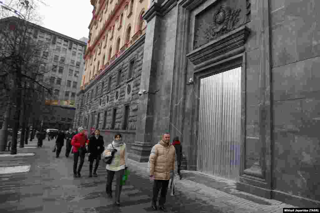 The door to the FSB, covered by a sheet of metal two days after being scorched by Pavlensky. Free, and reunited with her camera, Beroyeva was amazed to find all the images still on her memory card. Soon after her pictures were released through agencies &quot;my phone exploded, I was getting calls from around the world. I&#39;m not used to that either!&quot;