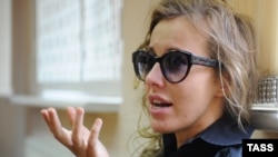 Ksenia Sobchak appears in a Moscow court on May 18.