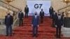 G7 foreign ministers pose for a photo at the start of a meeting in London on May 4.