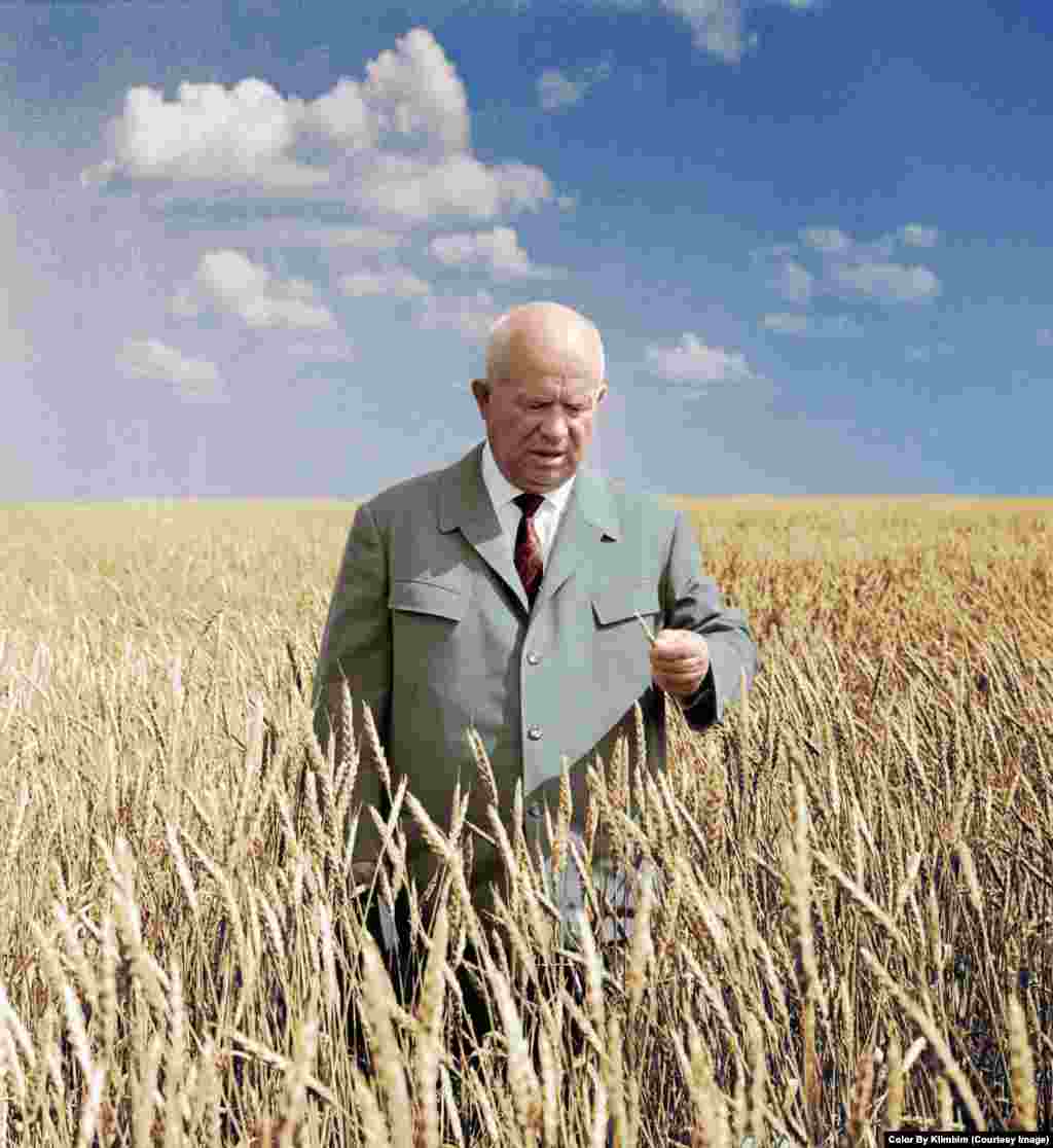 Soviet leader Nikita Khrushchev in a wheat field near today&rsquo;s Astana in 1964. The town at the time was named Tselinograd, based on the Russian word &ldquo;tselina,&rdquo; meaning &ldquo;virgin lands.&rdquo;