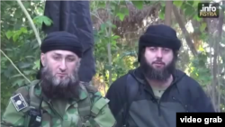 Akhmed Chatayev (right) a native of Chechnya appeared in a video published in February by a North Caucasus group within Islamic State.