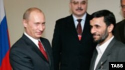 Russia and Prime Minister Vladimir Putin (left) are worried about a nuclear-armed Iran -- but not as much as the West.