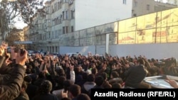 Azerbaijanis protest against deaths in the army in Baku on January 12.